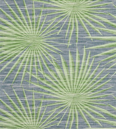Thibaut Palm Frond Navy and Green tapéta