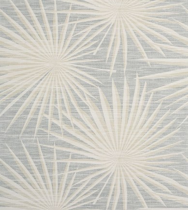 Thibaut Palm Frond Metallic Silver on Beige tapéta
