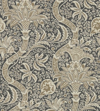 William Morris Indian Charcoal-Nickel tapéta - Paisley Home