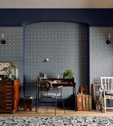 William Morris Morris Bellflowers Indigo-Linen tapéta - Paisley Home