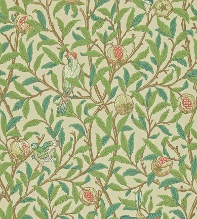 William Morris Bird & Pomegranate Bayleaf/Cream tapéta - Paisley Home