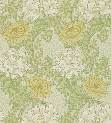 William Morris Chrysanthemum Pale Olive tapéta - Paisley Home