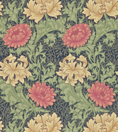 William Morris Chrysanthemum Indigo tapéta - Paisley Home