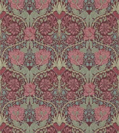 William Morris Honeysuckle & Tulip Burgundy/Sage tapéta - Paisley Home