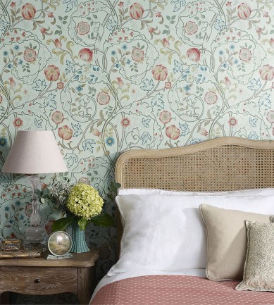 William Morris Mary Isobel Silk Blue/Pink tapéta - Paisley Home
