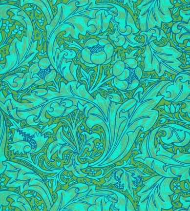 William Morris Bachelors Button Olive/Turquoise tapéta