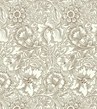 William Morris Poppy Cream/Chocolate tapéta