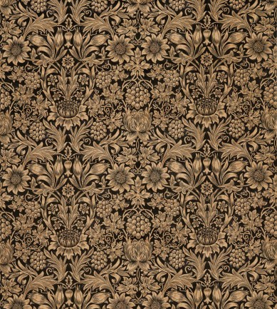 William Morris Sunflower Velvet Maple-Lichen textil