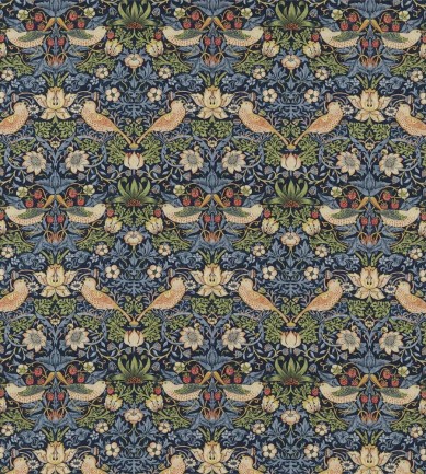 William Morris Strawberry Thief Indigo/Mineral textil - Paisley Home