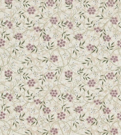 William Morris Jasmine Embroidery Blossom Pink-Sage textil