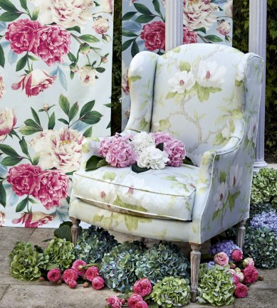 Zoffany Magnolia Bough Stockholm Blue textil - Paisley Home