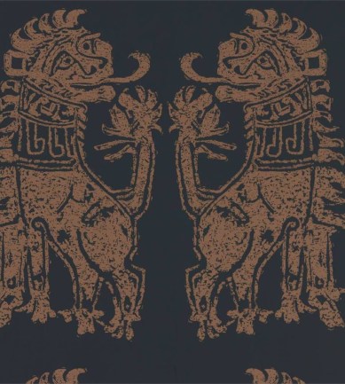 Zoffany Sicilian Lion Bone Black/Coppper tapéta
