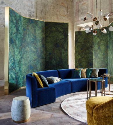 Zoffany Taisho Lotus Panel B Malachite/Lapis tapéta - Paisley Home